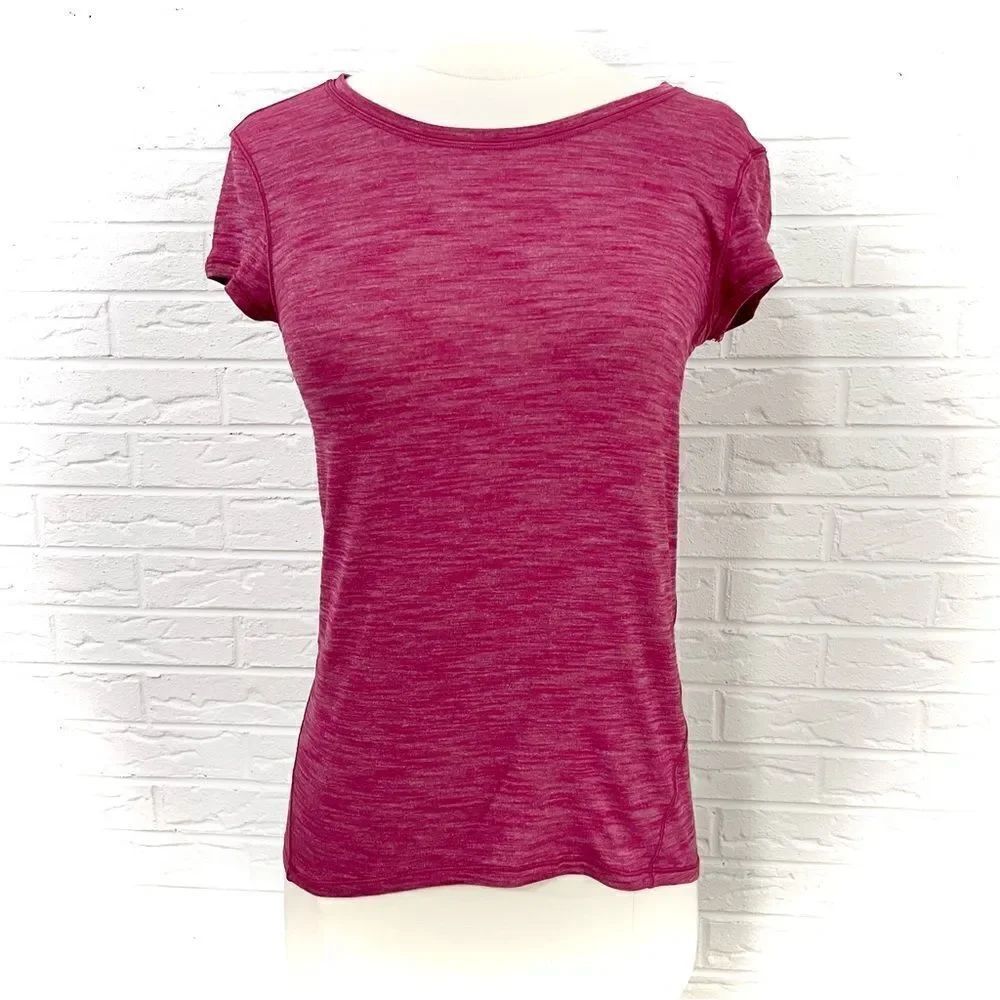 Lululemon Another Mile Short Sleeve Heathered Violet Red Size 4
